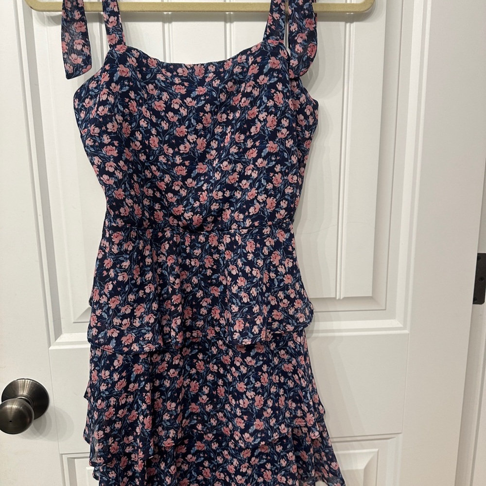 Altar'd State Floral Blue and Pink Dress